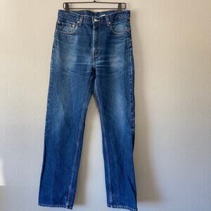 Levi's Denim 505 Regular Fit Red Tab Mens Cotton Ridged Blue Jeans W34 L34